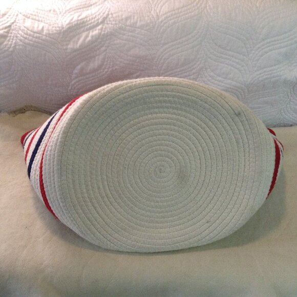Orino Natural Coiled Rope Handled Market Basket/Bag.  Patriotic, "Green", Beach - Picture 3 of 4